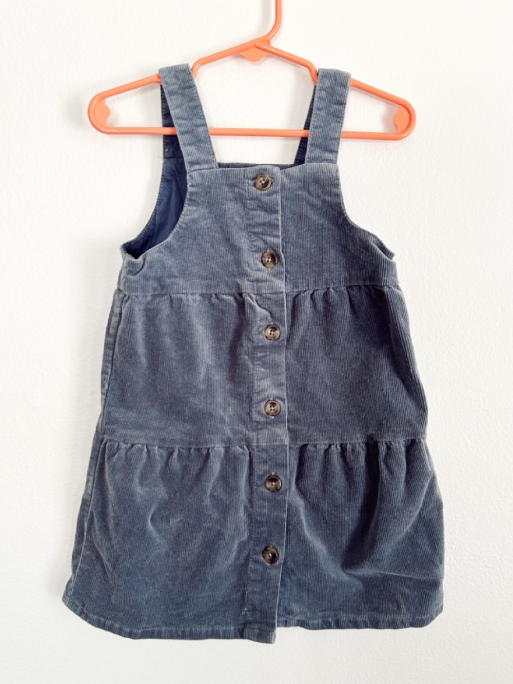 Chelsea & Violet Charcoal Corduroy Button-Front Pinafore